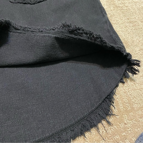 {Zara} Oversized Black Denim Silver Studded Jacket ~ Size Small - Picture 13 of 16